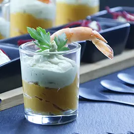 Verrines aux crevettes